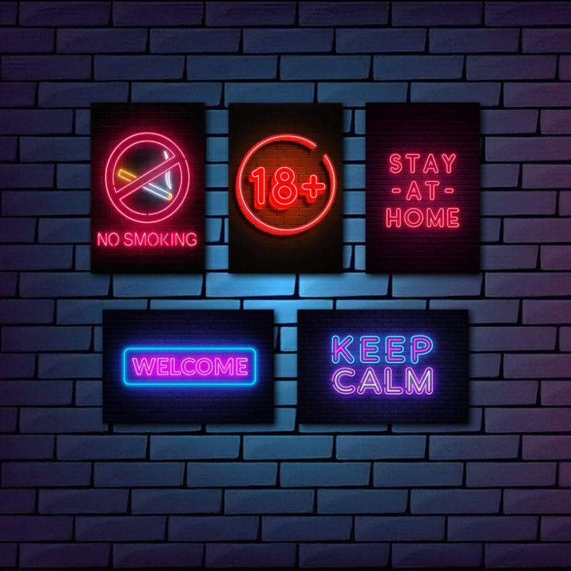 Hiasan Dinding Neon Kamar Aesthetic Dekorasi Dinding Poster Pajangan Wall Decor Home Decor Bisa Cod
