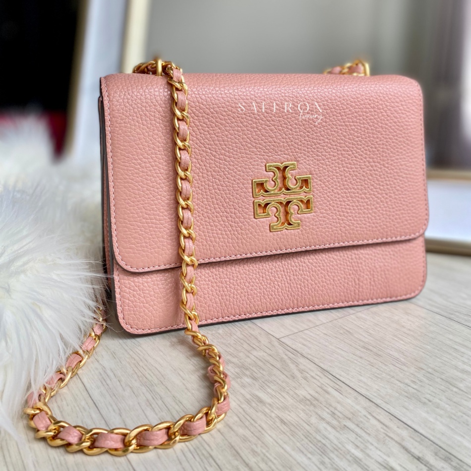 Tory Burch Britten Small Saddle Bag (Pink moon), Pink Moon : Buy Online at  Best Price in KSA - Souq is now : Fashion