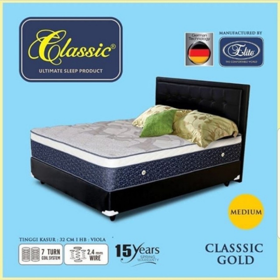 Jual SPRINGBED ELITE CLASSIC GOLD UKURAN 200X200 ( Kasur saja) | Shopee ...