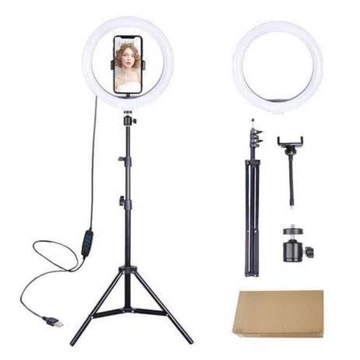 PAKET TRIPOD Ringlight LED 3 Warna Ukuran 26cm Bonus Holder U