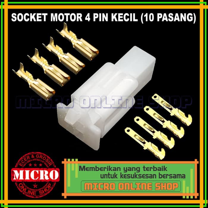 Jual Socket 4 Pin Kecil Skun Soket Motor Konektor Kabel Motor Isi 10 ...