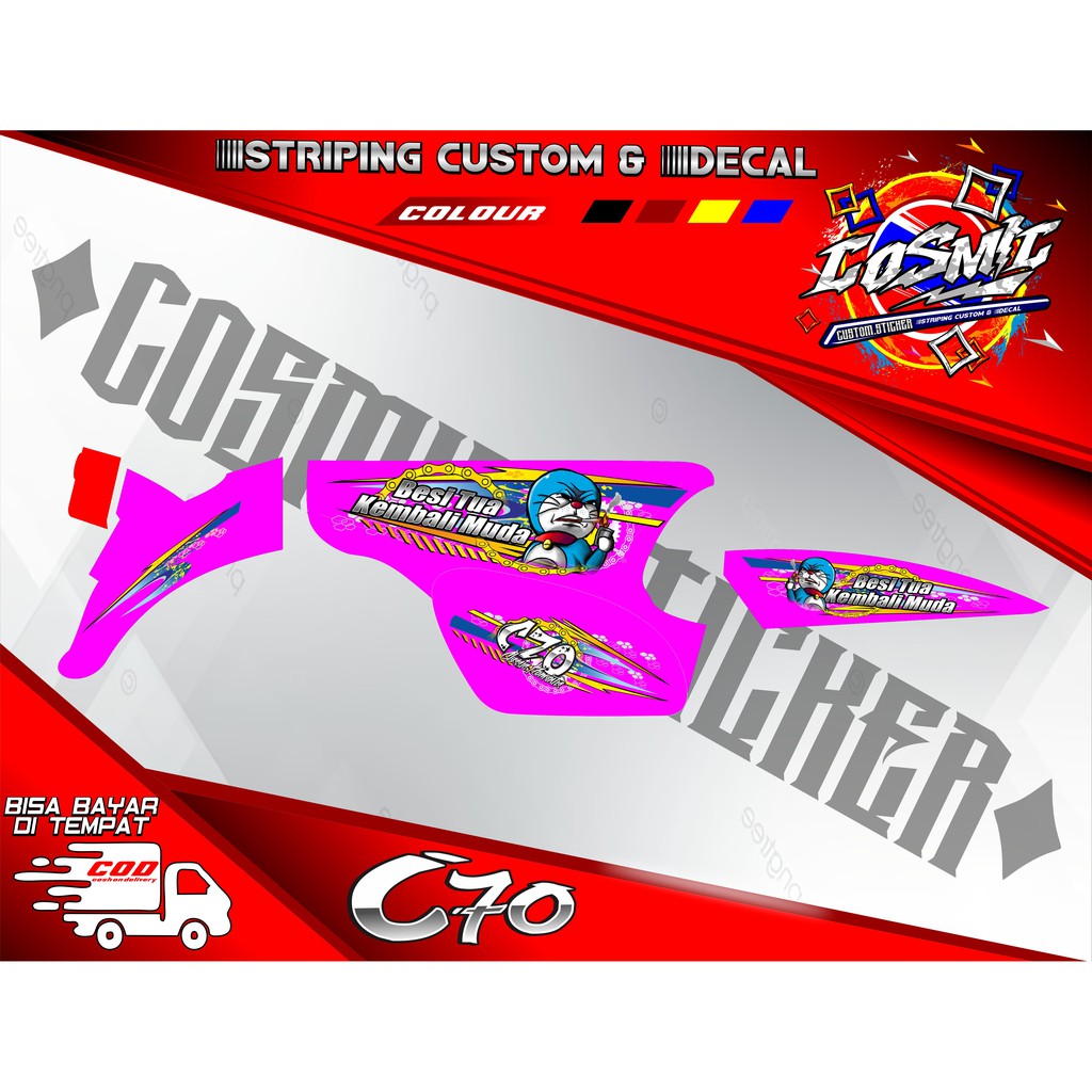 Jual STICKER STRIPING DECAL C70 DORAEMON ROKOK 25 | Shopee Indonesia