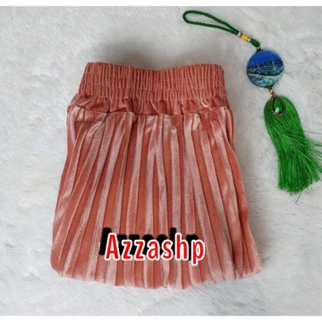 Rok Plisket Pendek 7 8 Bludru Premium