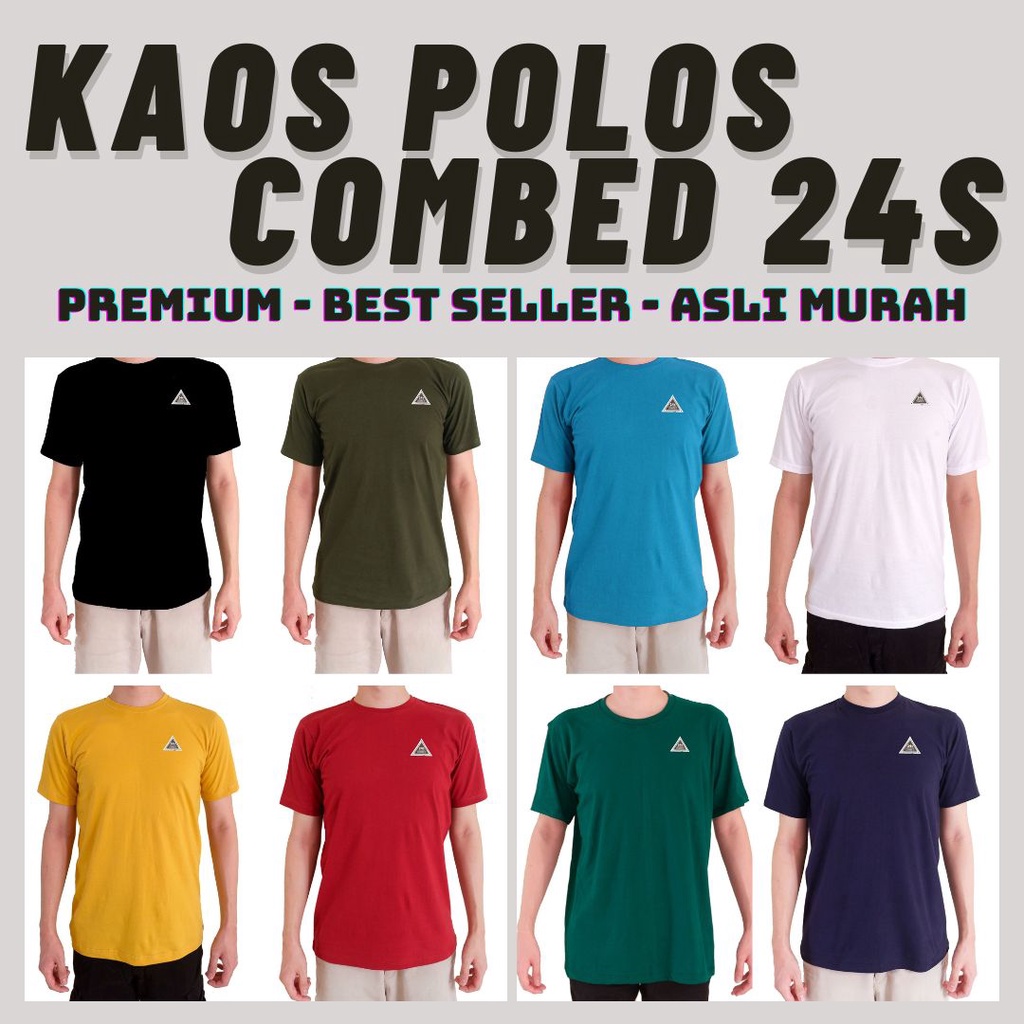 Jual Kaos Polos Pria Wanita Bahan Cotton 24s Lembut Tidak Gerah