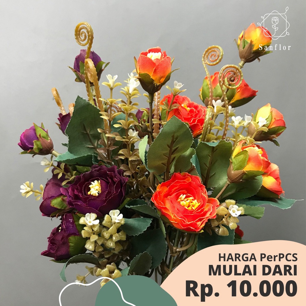 Jual MIX SMALL FLOWERS/ARTIFICIAL BUNGA KECIL CAMPUR BERBAGAI JENIS ...