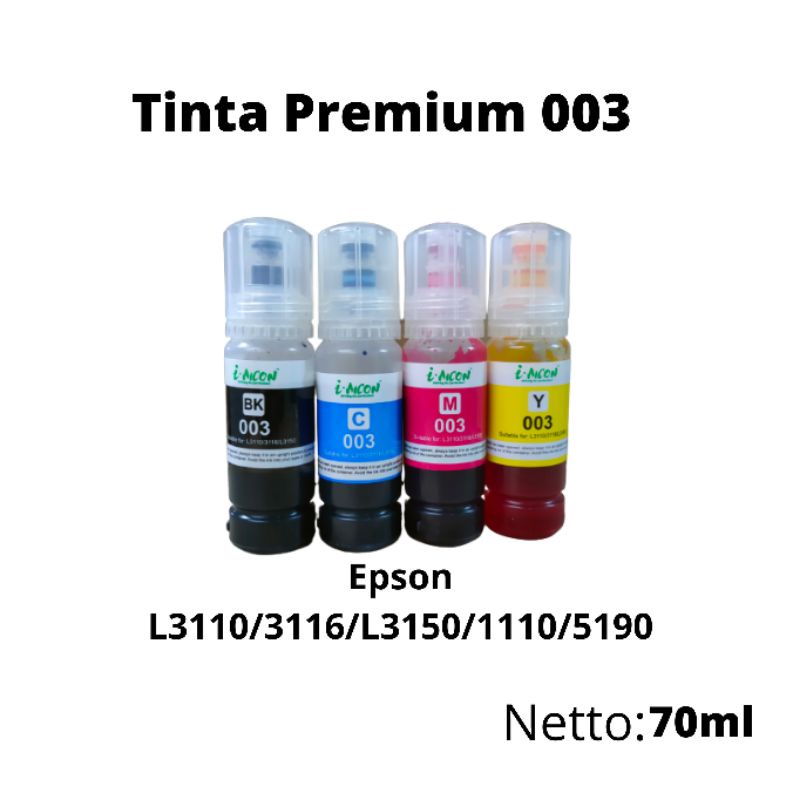 Jual Tinta Epson 003 Black Cyan Yellow Magenta Printer Epson L3110 L3116 L3150 L1110 L5190