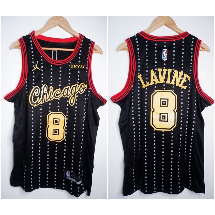 Jual JERSEY BASKET NBA CHICAGO 8 ZACH LAVINE HITAM BINTANG 21 22 Shopee Indonesia