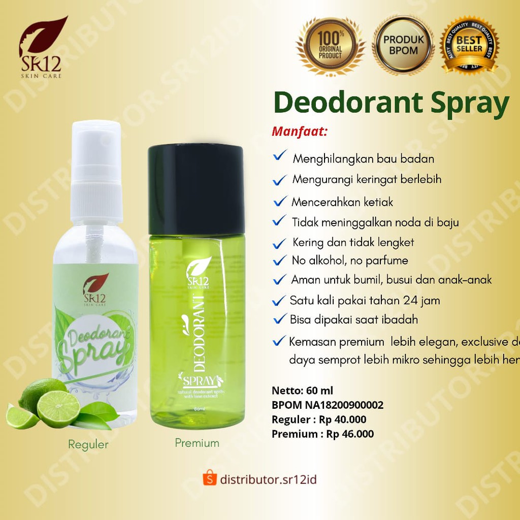 Jual Deodorant Spray SR12 Herbal Ampuh atasi Bau Badan Keringat