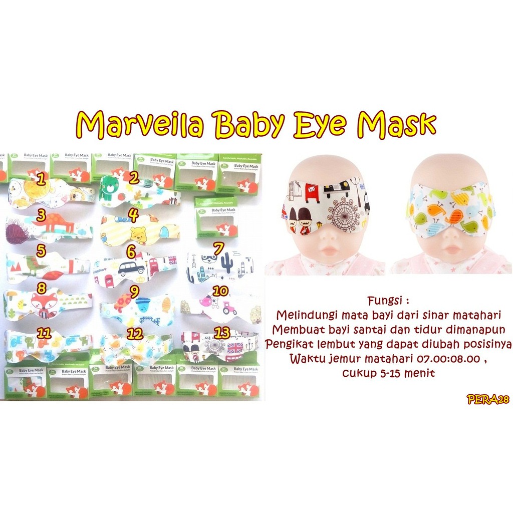 Jual PERA28 Marveila Baby Eye Mask / Penutup Mata Bayi Shopee Indonesia