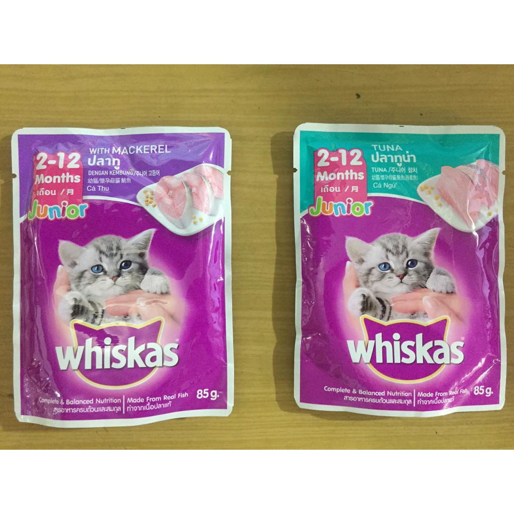 Jual Whiskas Pouch Junior 212 Months 85g Cat Foodjual per bungkus