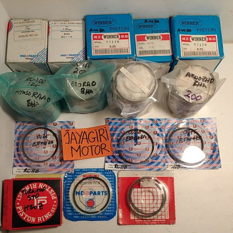 Jual Piston Kit Seher Tornado RC110 Crystal 0 25 50 75 125 175 200 ...