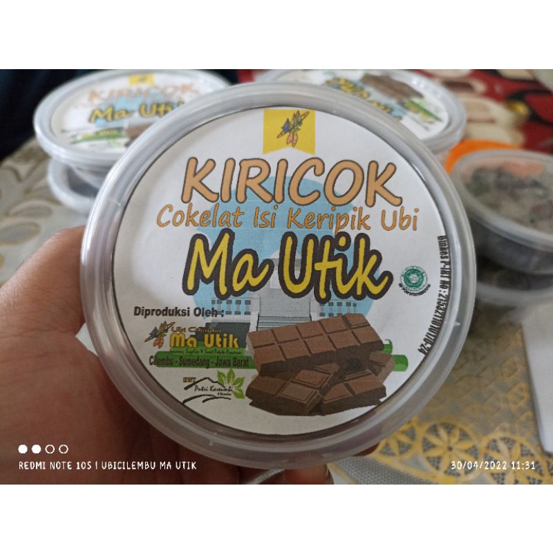 Jual KIRICOK - cokelat isi keripik ubi ma utik - coklat asli enak bikin ...
