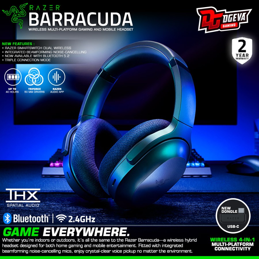 Jual Razer Barracuda Wireless Multi-platform Gaming Headset | Shopee ...