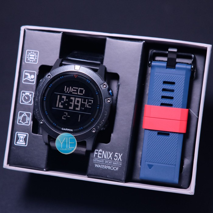 Jual BISA COD Jam Tangan Pria Garmin Fenix 5x Dual Time Anti Air Paket 2 Tali h Hitam Shopee Indonesia