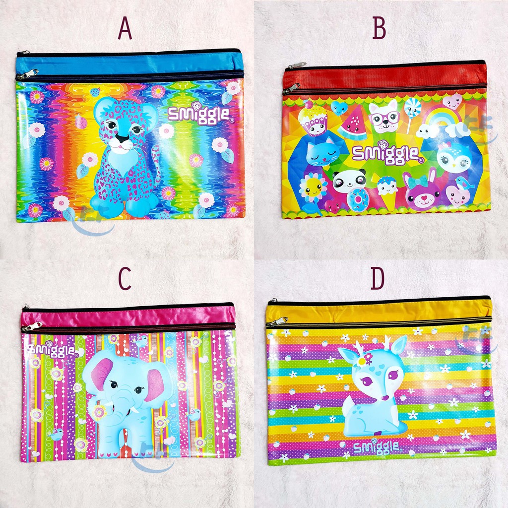 Jual Map Folder Dokumen B4 Kain&Kulit- Gambar smiggle + 2 Seleting ...