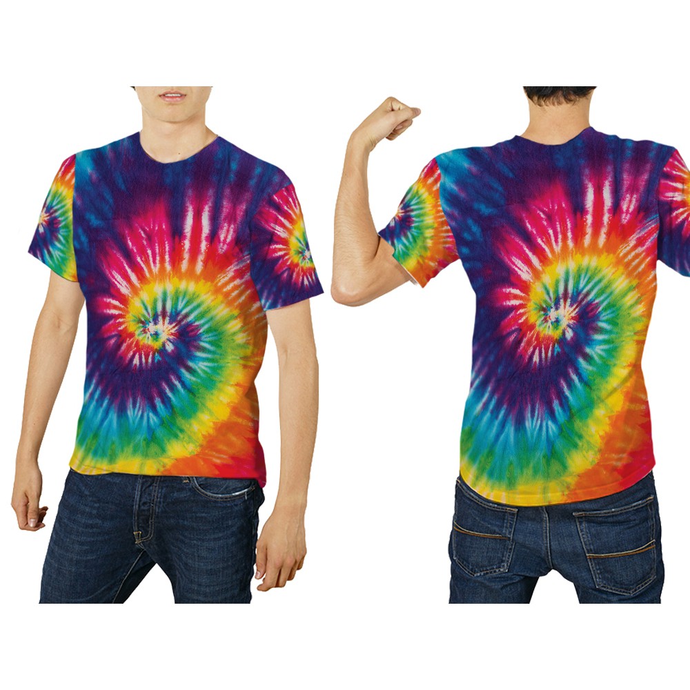 Jual Baju Kaos Tshirt Pria Tie Dye Spiral Colorful Rainbow Warna Warni ...