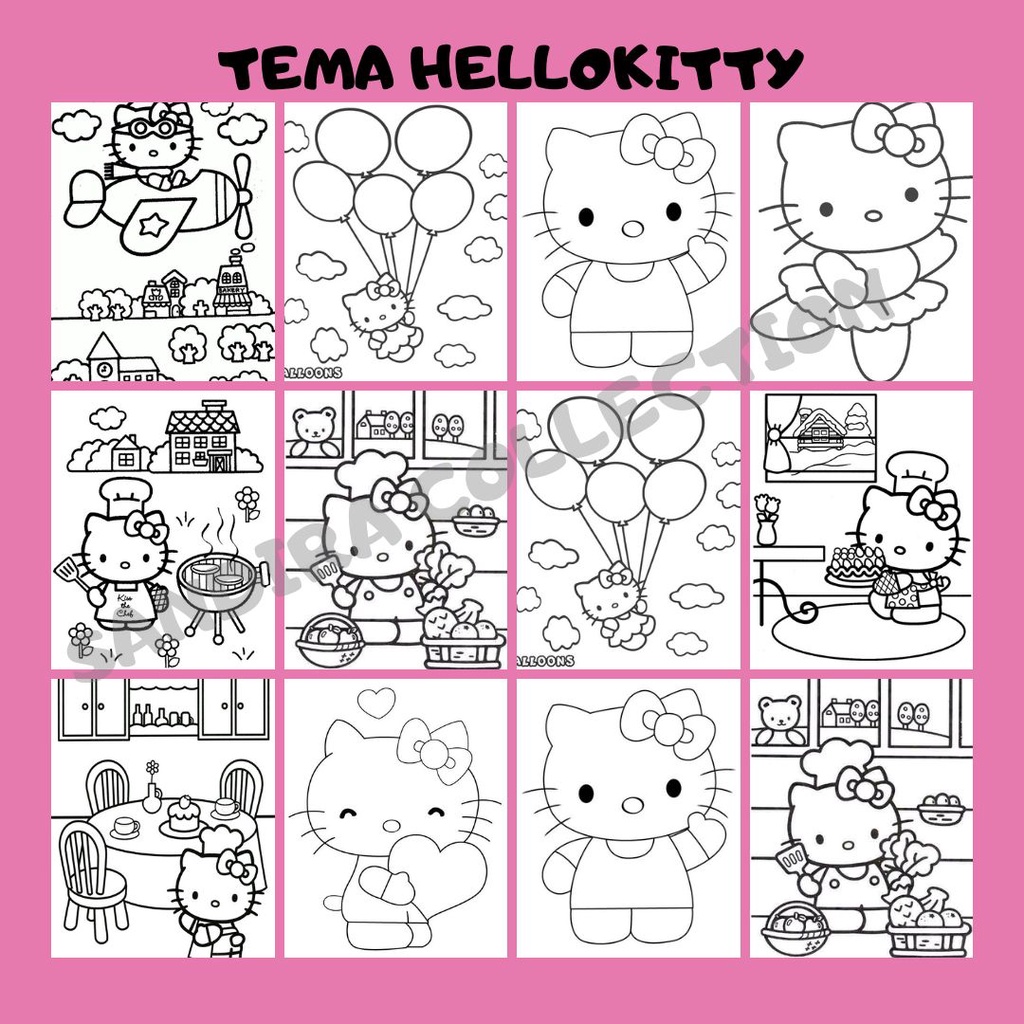Jual sandira lembar gambar mewarnai anak series hellokitty shopee