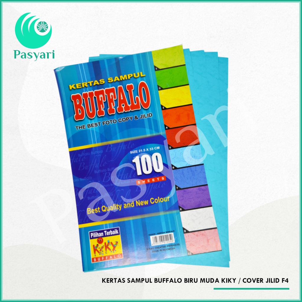 Jual Kertas Sampul Buffalo Corak Biru Muda kiky / Cover Jilid F4 / per ...