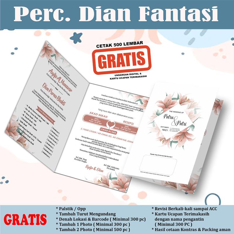 Jual Undangan pernikahan murah simple cantik lucu elegant mewah terbaru