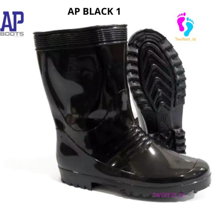 Jual Ap Boots Hitam Sepatu Boot Pendek Safety Karet Ap Black