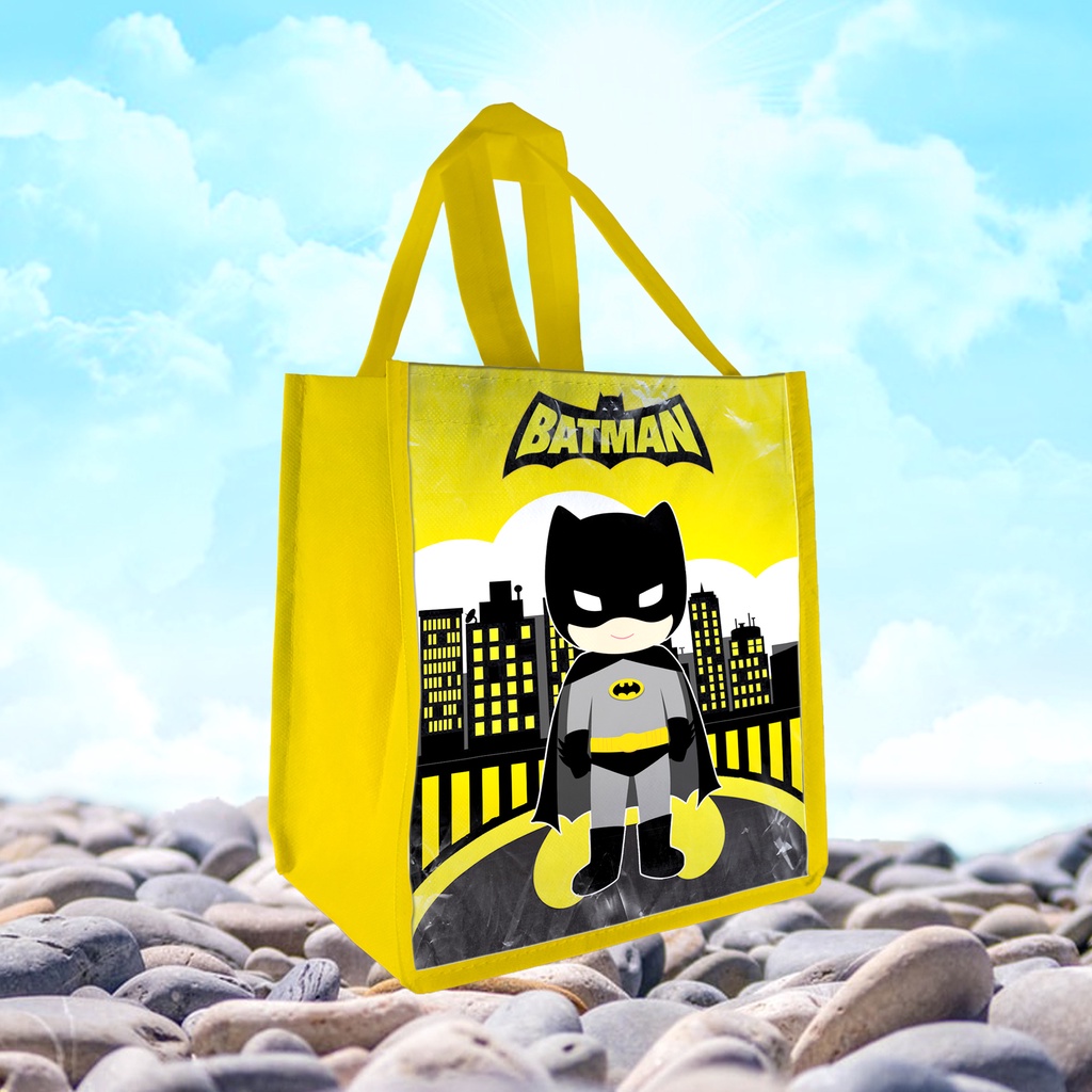Jual Tas Souvenir Ulang Tahun Karakter Batman/Ukuran Potrait Muat Box