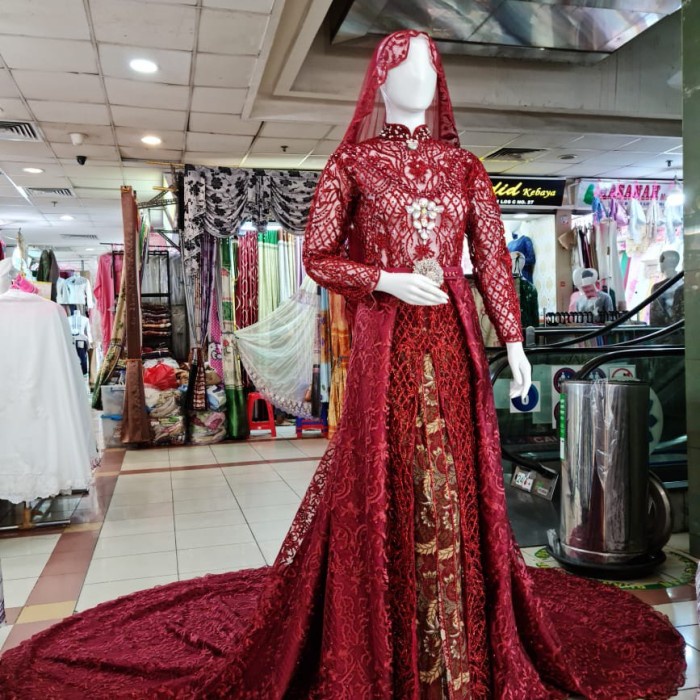 Jual Baju Pengantin Wedding Dress Muslimah Jawa India gaun slim full ...