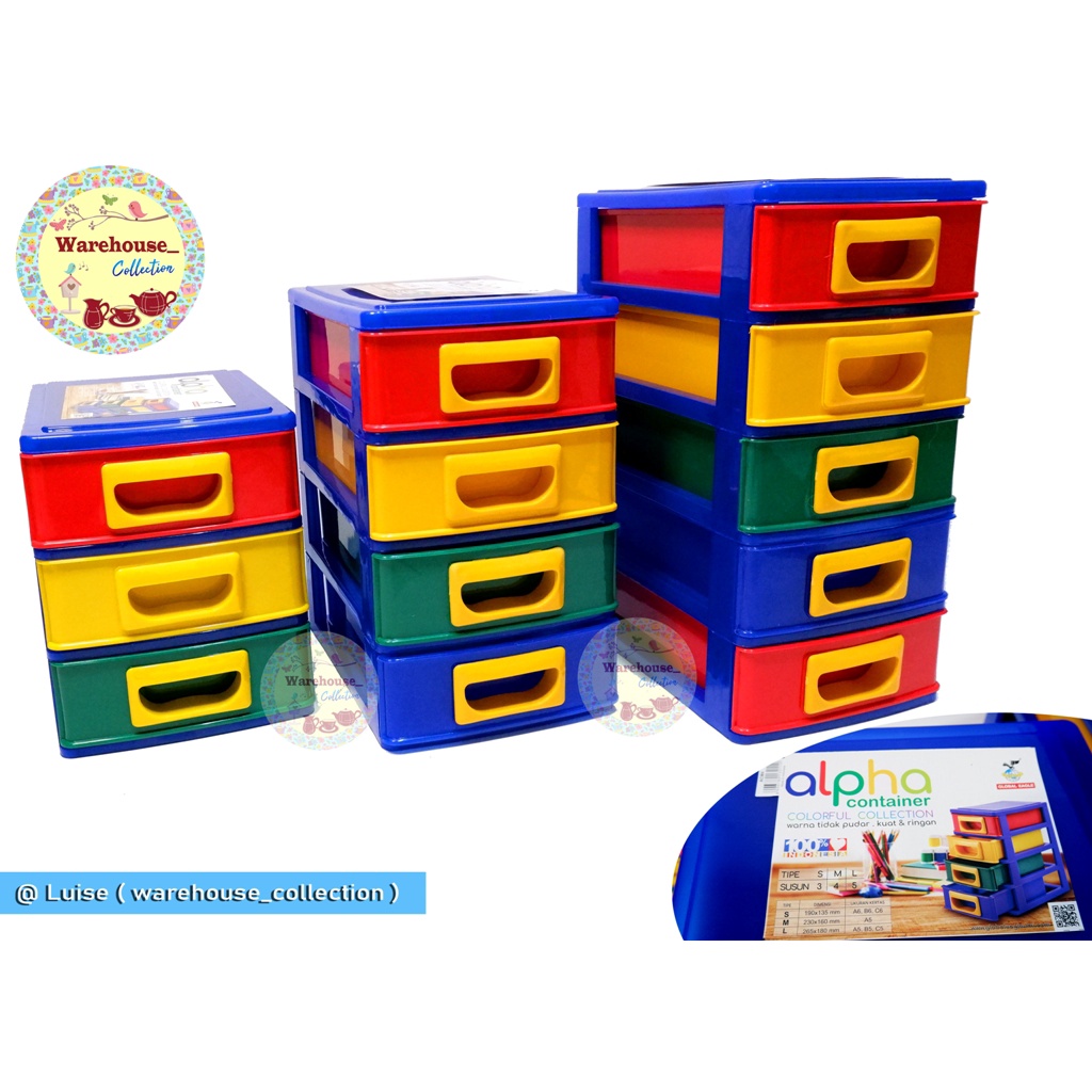 Jual LLACI MINI CONTAINER SUSUN 3 / BOX TEMPAT PENYIMPANAN SERBAGUNA ...