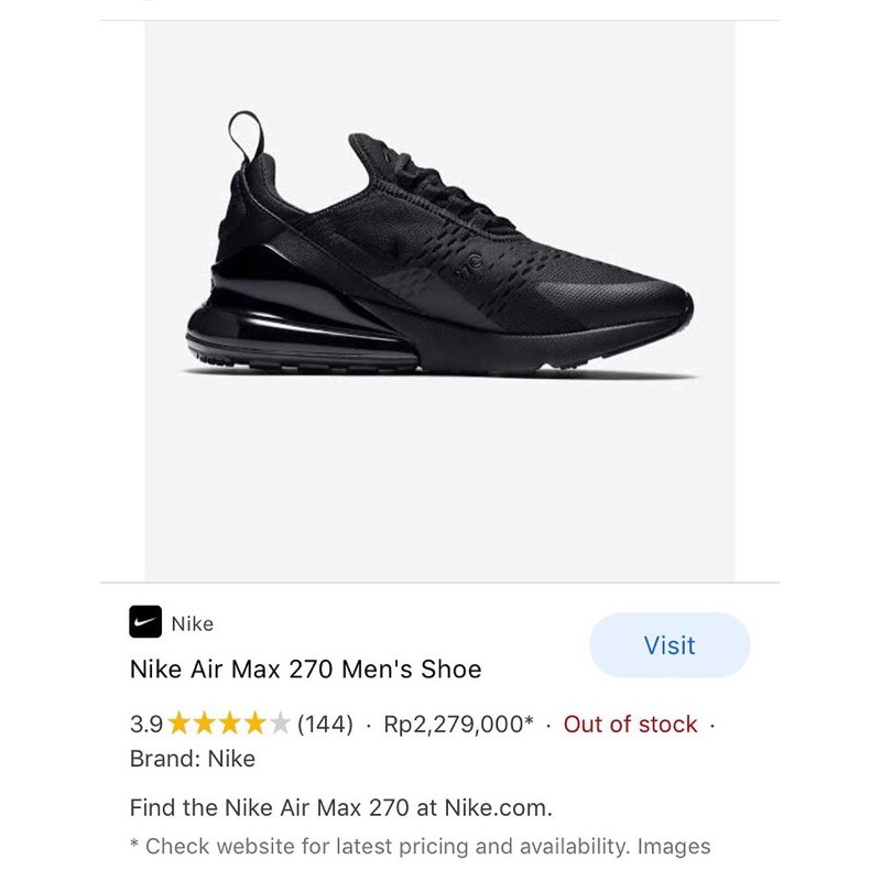 Nike 270 black leather best sale