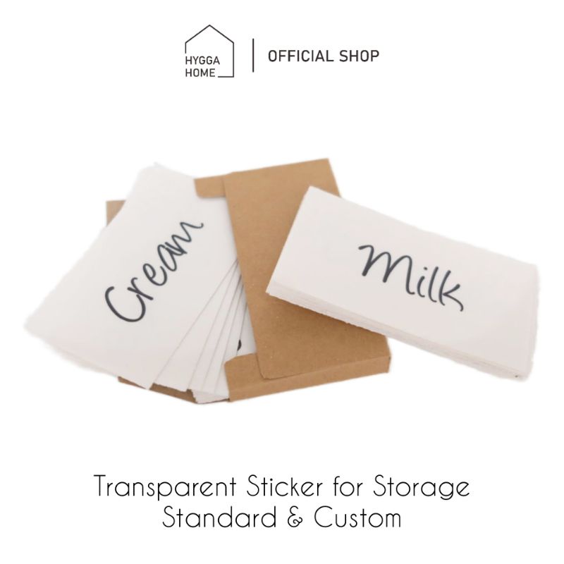 Jual hygga home transparent sticker for the home edit storage isi 30