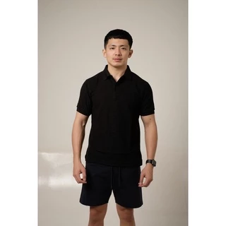 MENLIVING  Flawless Fit Polo Shirt 2.0 Hitam Black / STAND OUT - MEN LIVING
