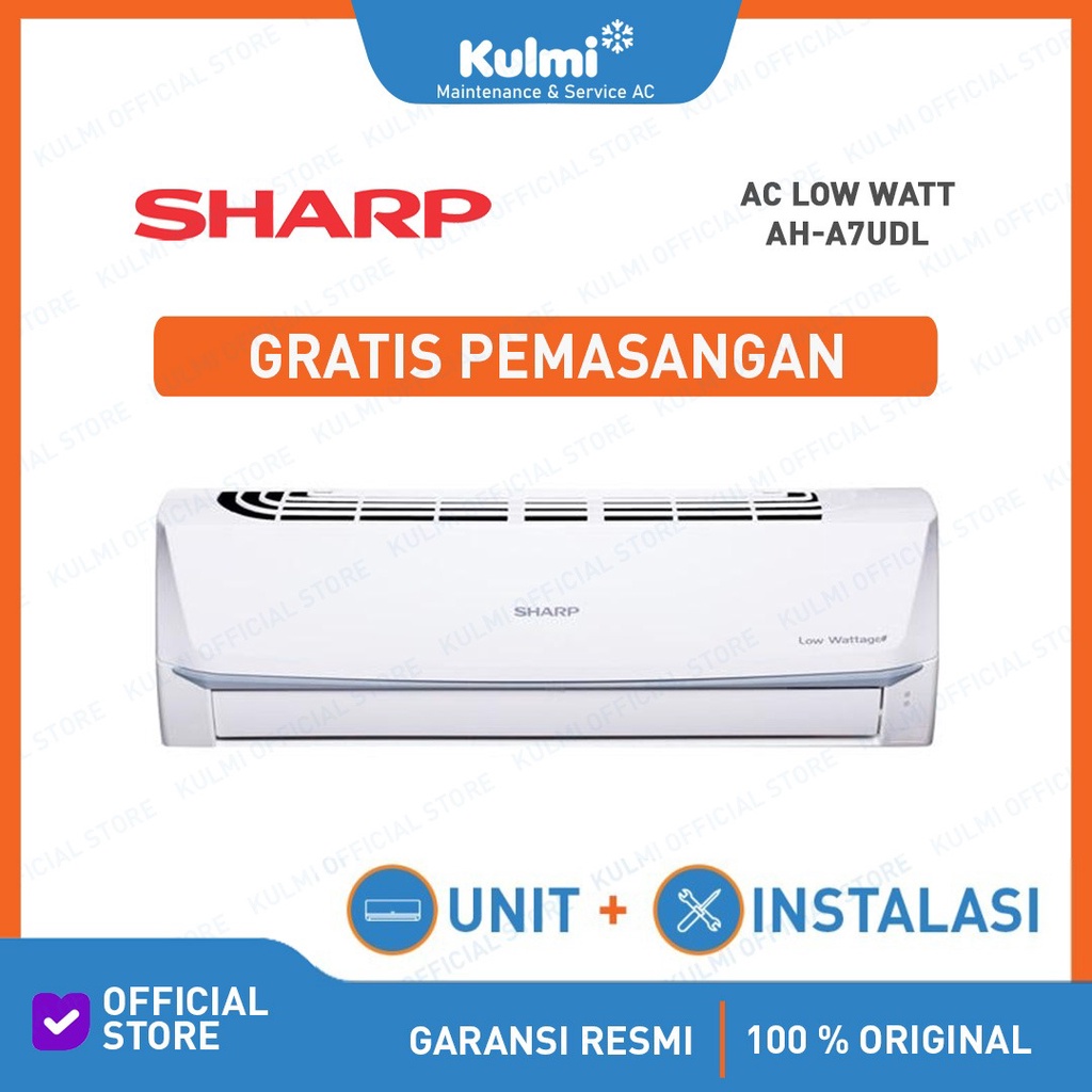 Jual AC SHARP AH-07UDL 3/4PK + PASANG AC SHARP AH 07 UDL 0,75 PK ...