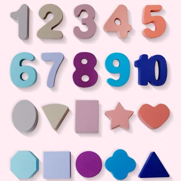 Jual Shape And Numbers Wooden Toys Mainan Kayu Anak Bentuk Montesori ...