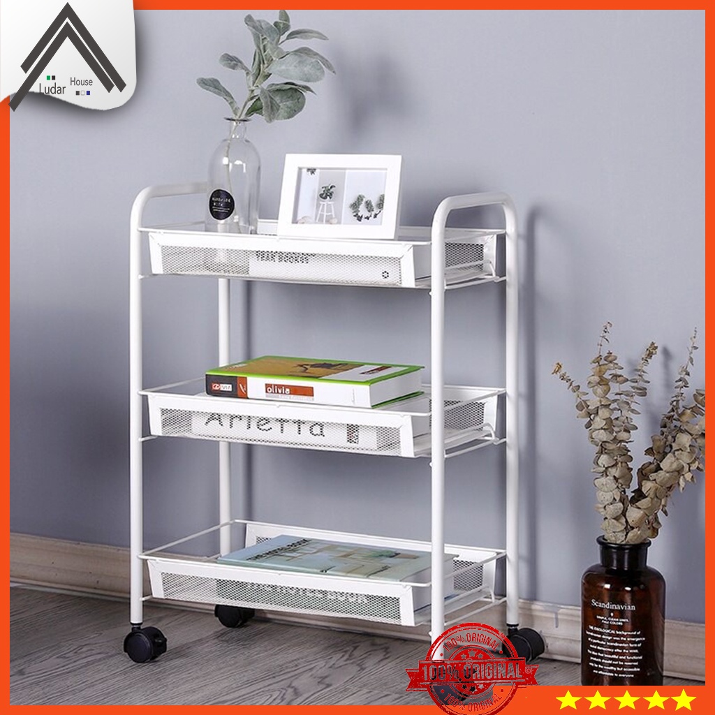 Jual Rak Troli Roda Tray Wheel Rack Besi 2 / 3 / 4 / 5 Susun Tempat ...