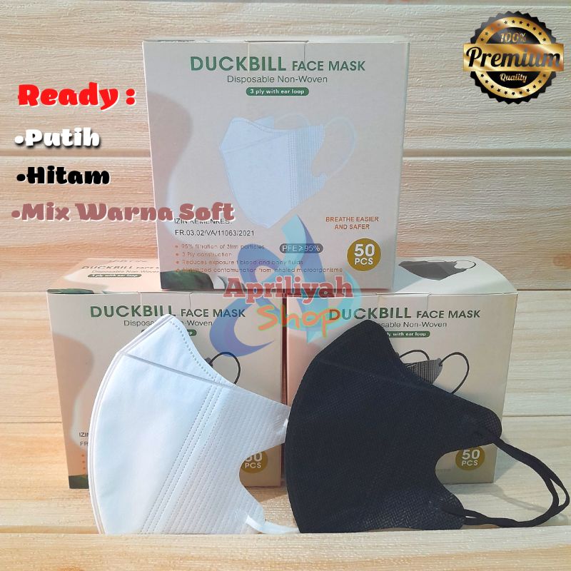 Jual Masker Dukbil Dukbill Duckbil Duckbill Facemask Garis Putih Hitam ...