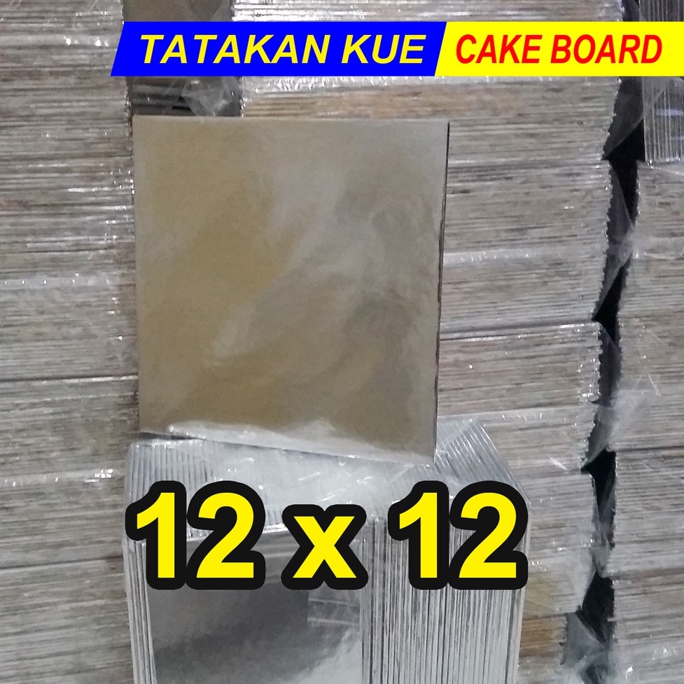 Jual Tatakan kue 12x12 SILVER / Cake board / alas Roti kue Bolu ulang ...