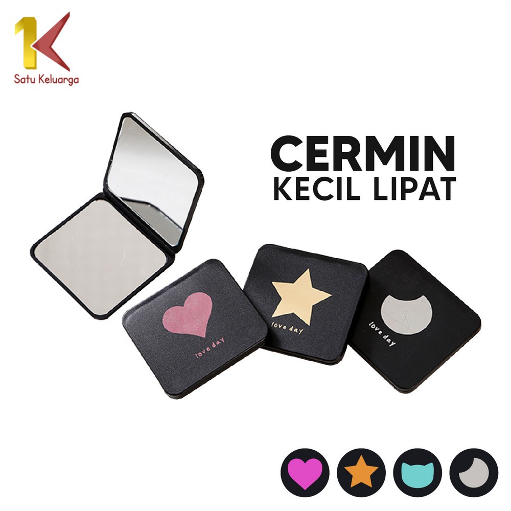 Jual Satu Keluarga Cermin Mini Travel C Cermin Saku Kaca Rias Makeup Lipat Double Model