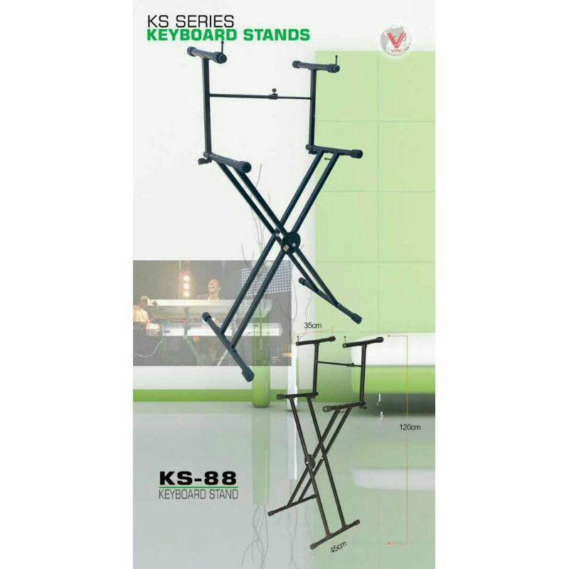 Jual Stand Keyboard Double Cross ( 2 susun ) VPK KS88 Keyboard Stand