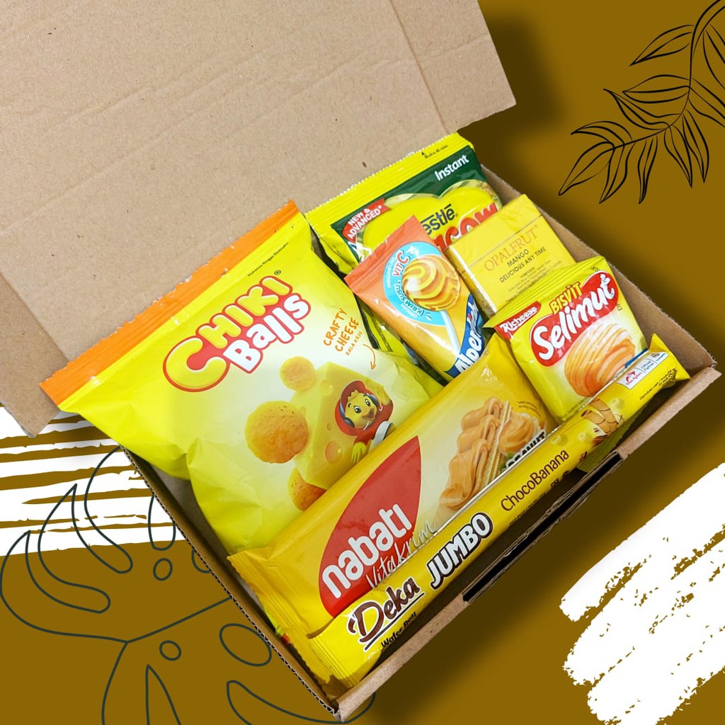 Jual Tbox Hampers Hadiah Kado Snack Warna Kuning Untuk Wisuda