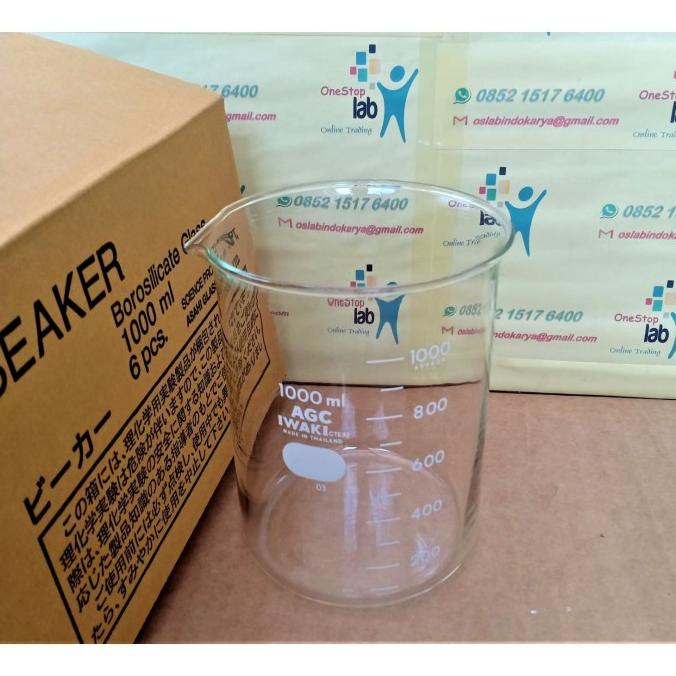 Jual Beaker Glass 1000 Ml Iwaki Original Gelas Piala Gelas Kimia Shopee Indonesia 4390