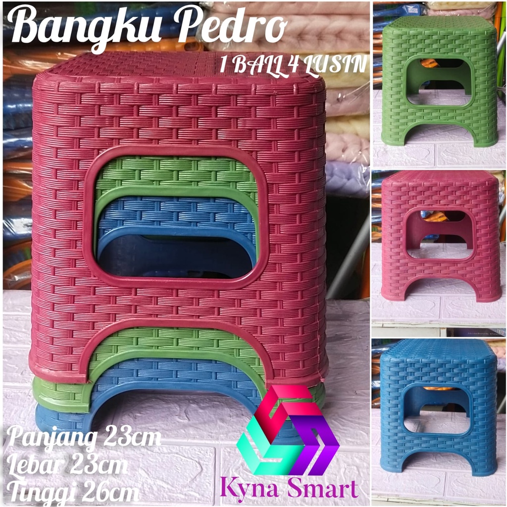 Jual Ms Kursi Jongkok Pedro Motif Rotan Plastik Bangku Pendek Motif