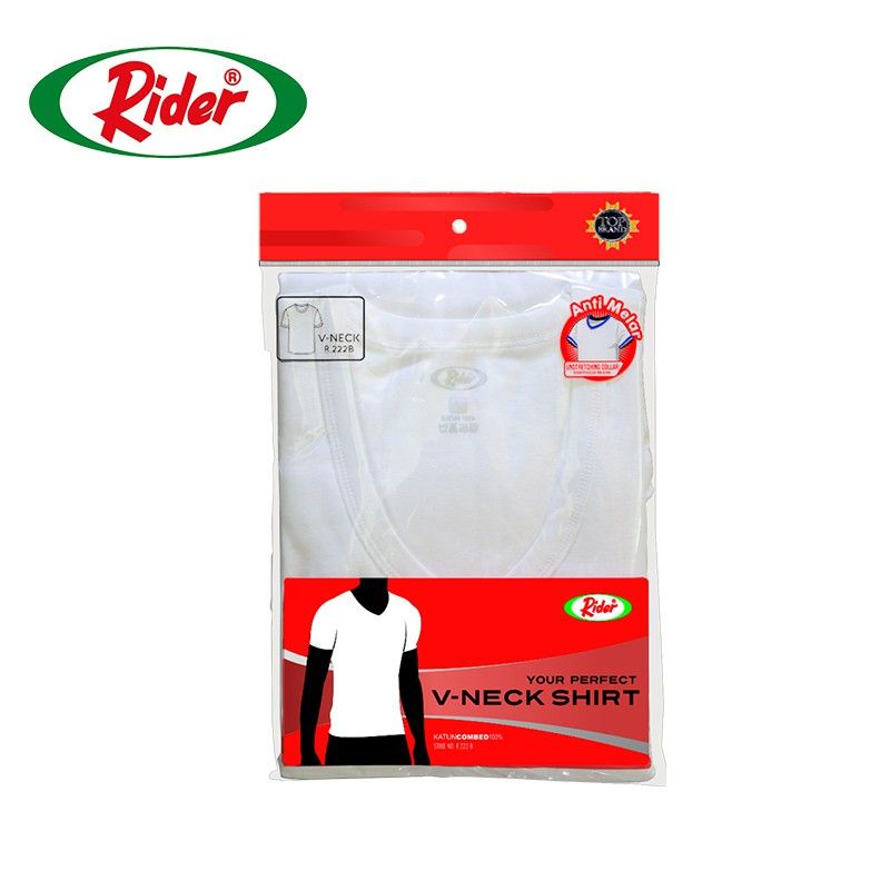 Jual Kaos Oblong Rider V-neck Putih | Shopee Indonesia