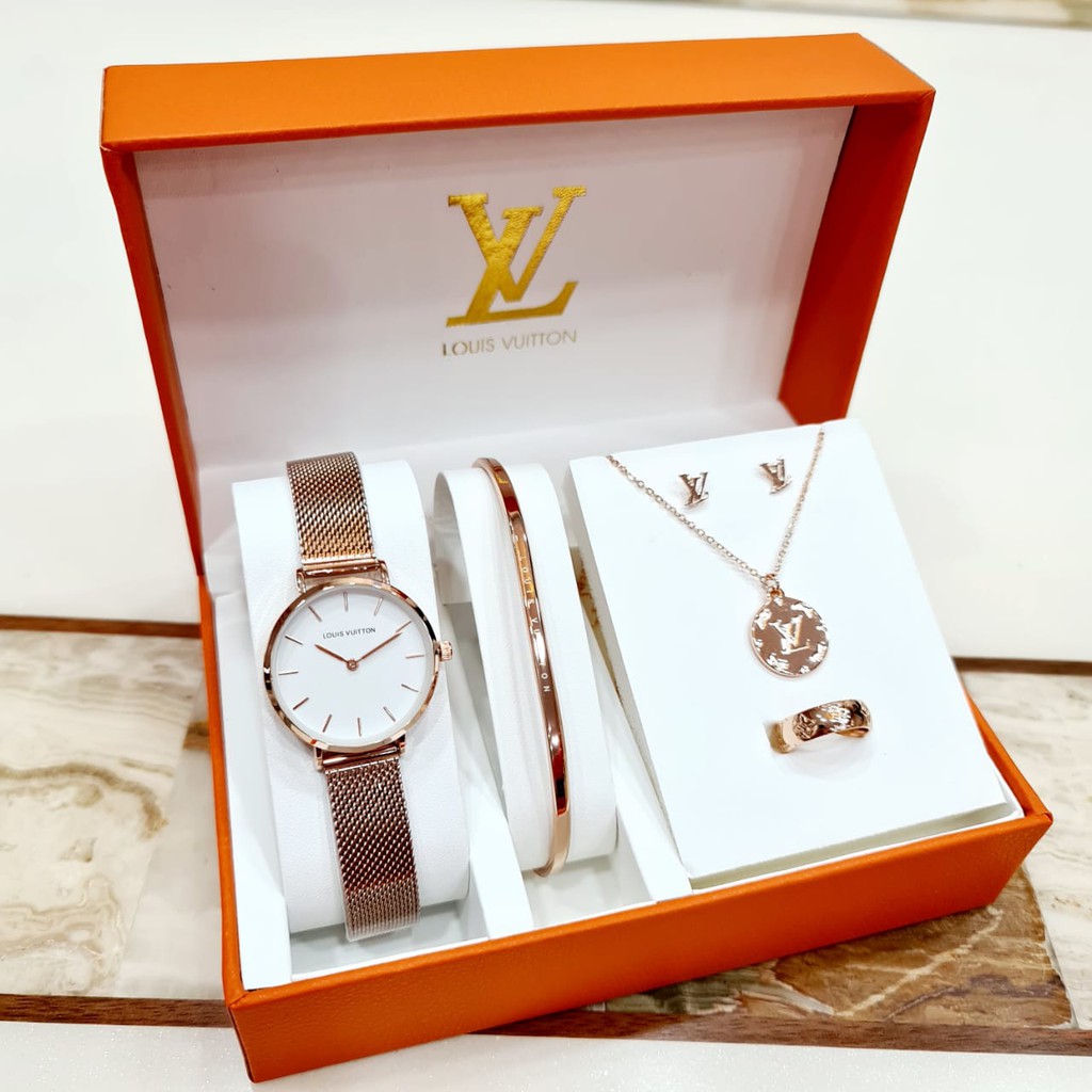 Jual jam tangan wanita LV segi rantai free box - Kota Administrasi