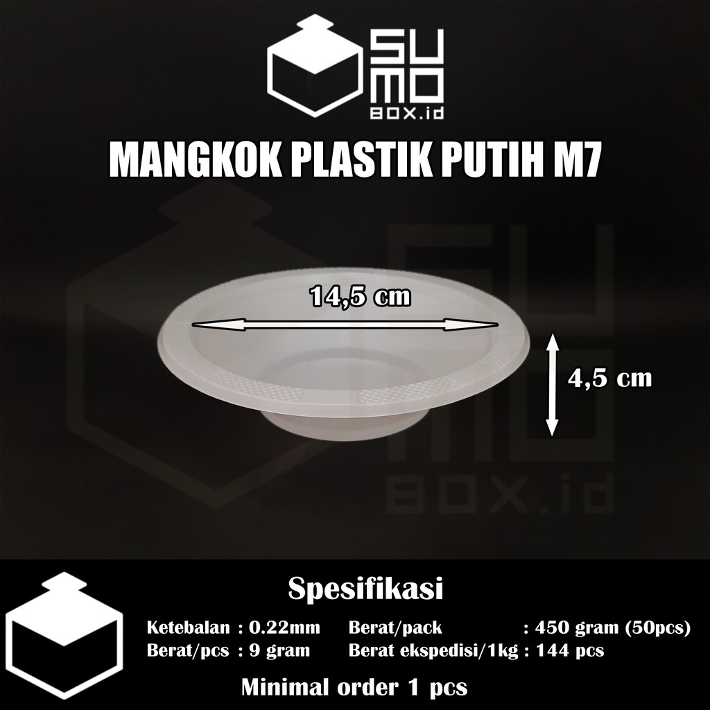 Jual Mangkok Plastik Putih Susu Ukuran M7 Mangkuk Besar Big [eceran