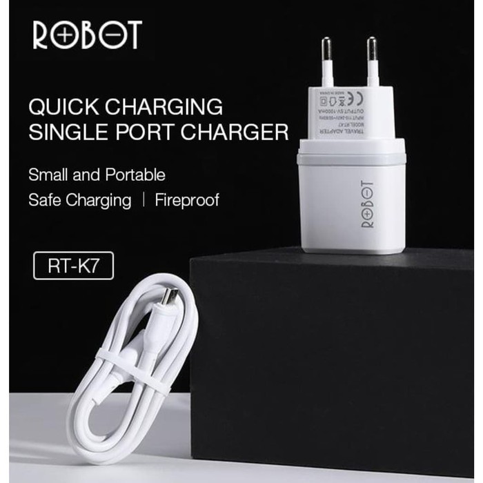 Jual Charger Handphone ROBOT RT-K7 Micro USB Kabel | Shopee Indonesia