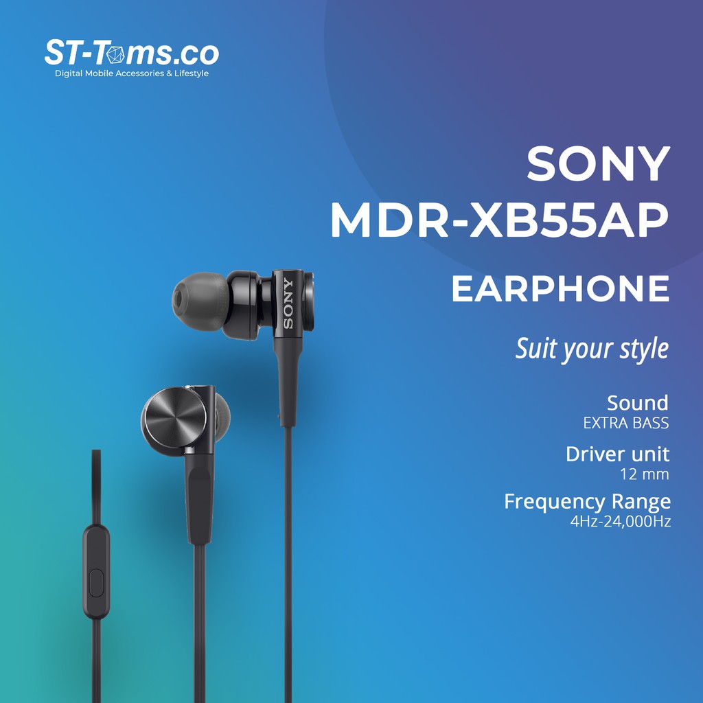 Jual Sony In Ear Extra Bass Headphone Mdr Xb Ap Xb Ap Xb Ap Hitam Shopee Indonesia