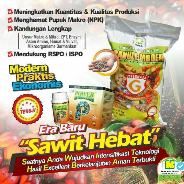 Jual Pupuk Organik Sawit Nasa Super Nasa Granule Power Nutrition Pupuk Organik Sawit Terbaik