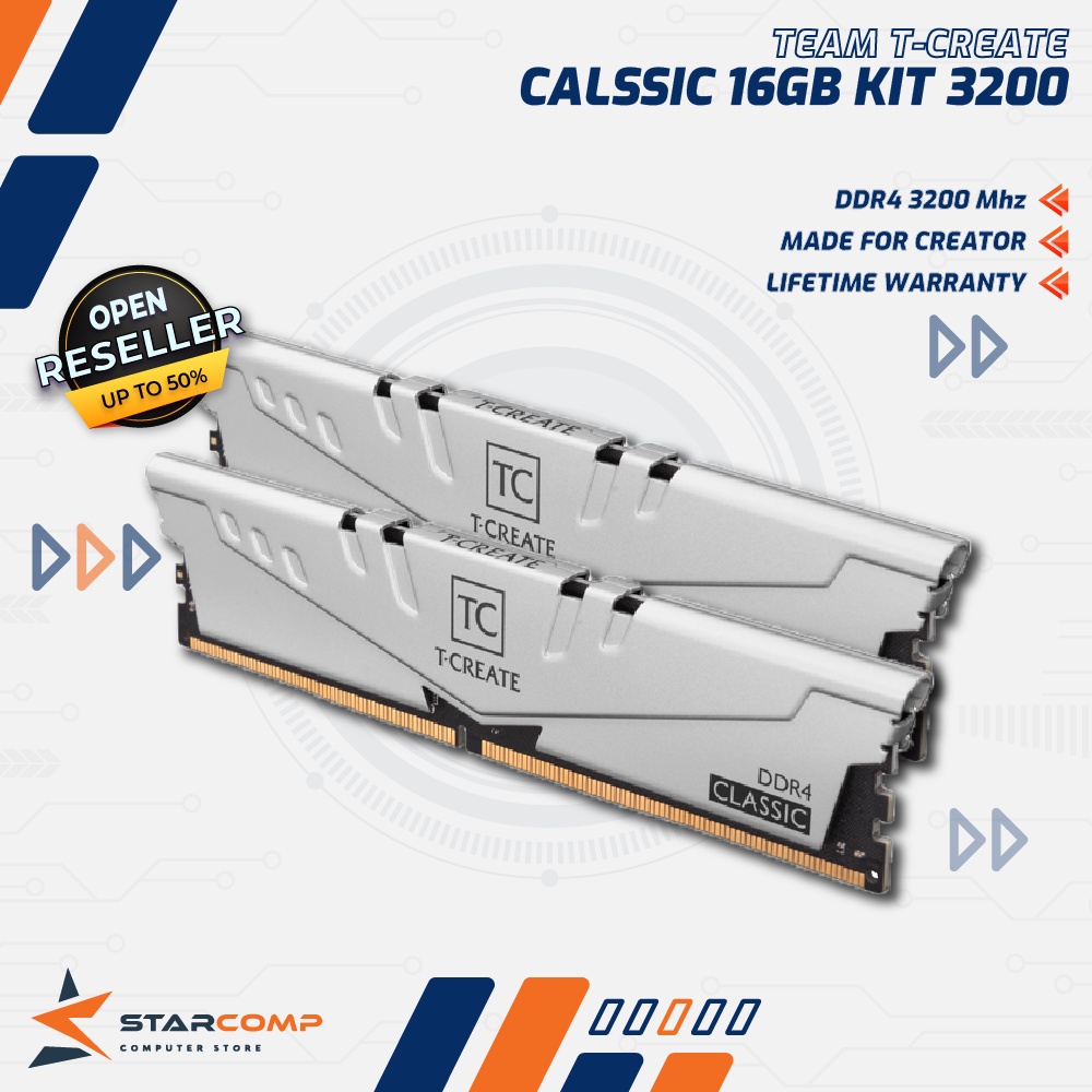Jual Team T-Create Classic 16GB Kit 3200 (8GBx2) DDR4 3200Mhz RAM