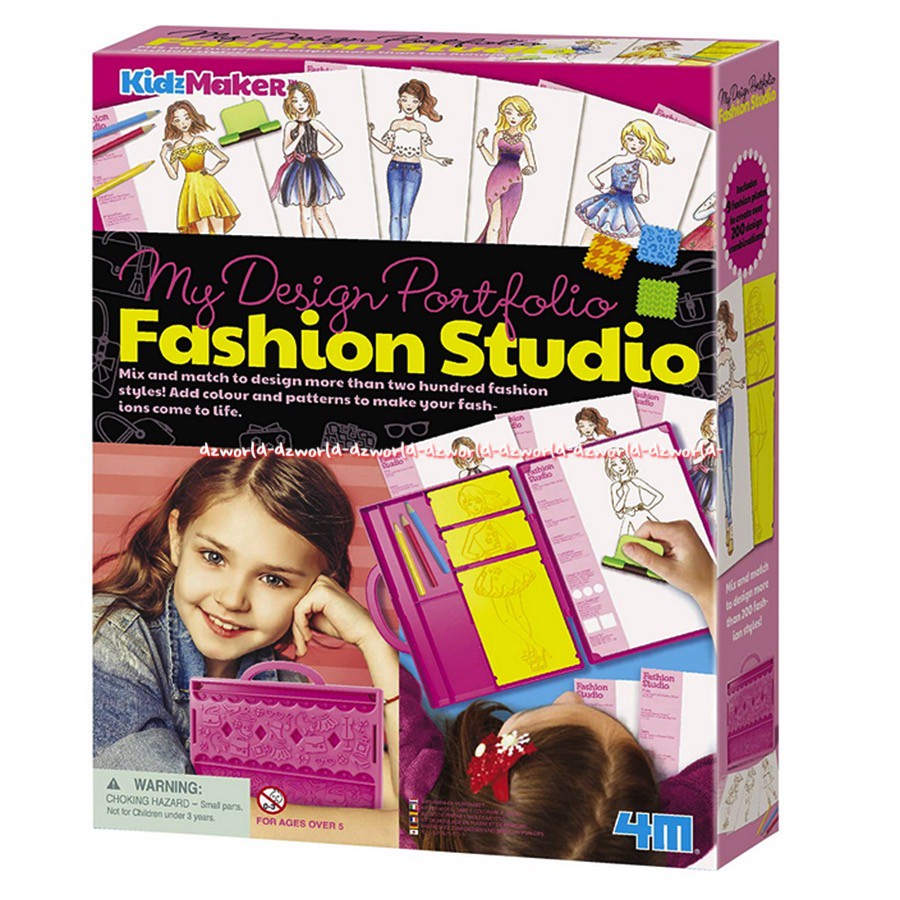 Jual My Design 4M Portfolio Fashion Studio Kit Kidzmaker Mainan Anak