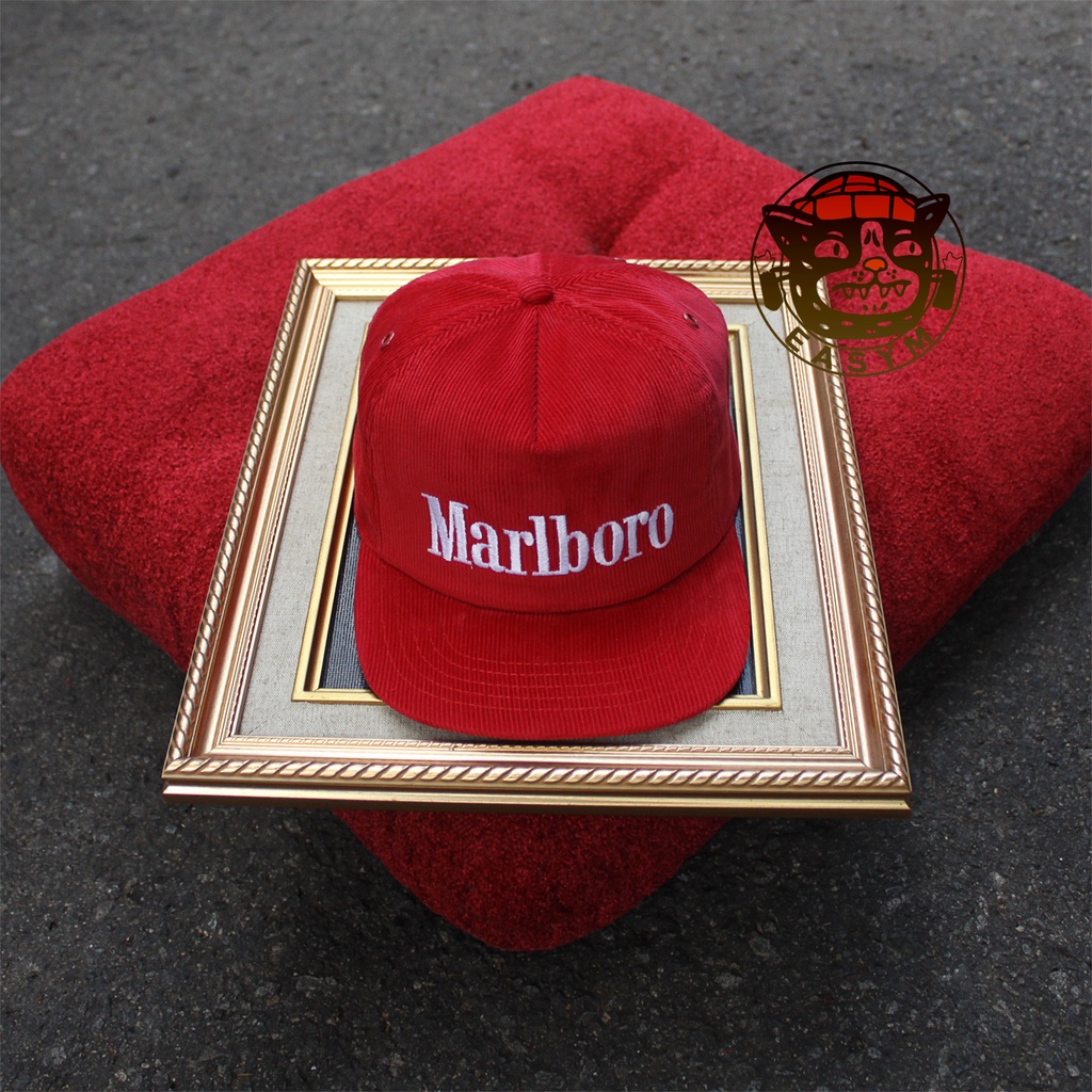 Jual Topi Corduroy Red Marl-bo-ro Vintage | Shopee Indonesia