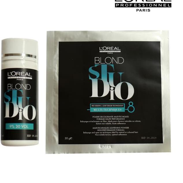 Jual ♊á bleaching rambut loreal blond studio bleach powder + developer